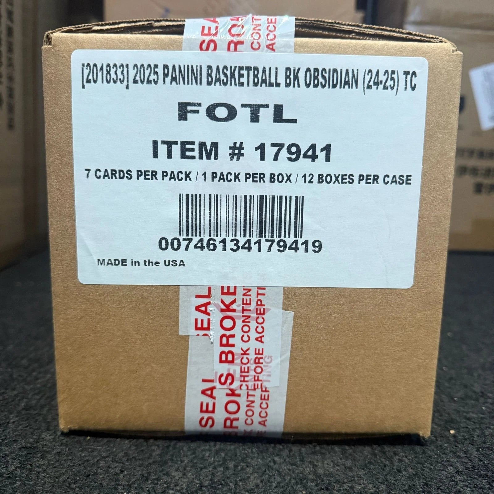 2024-25 Panini Obsidian Basketball First Off The Line FOTL Hobby 12-Box Case