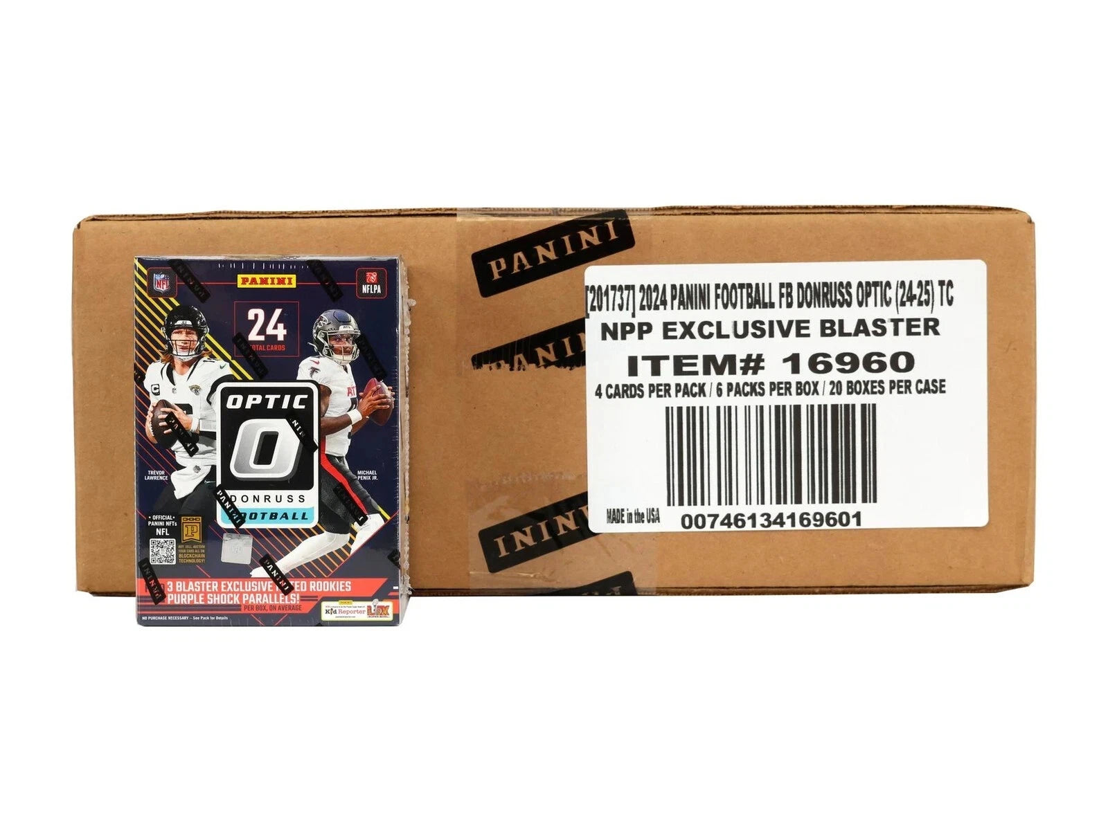 2024 Panini Donruss Optic Football 6-Pack Blaster 20-Box Case (Purple Shock)