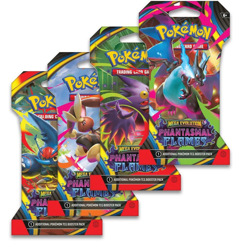 Pokémon TCG: Phantasmal Flames Sleeved Booster Pack Art Bundle (Set of 4)