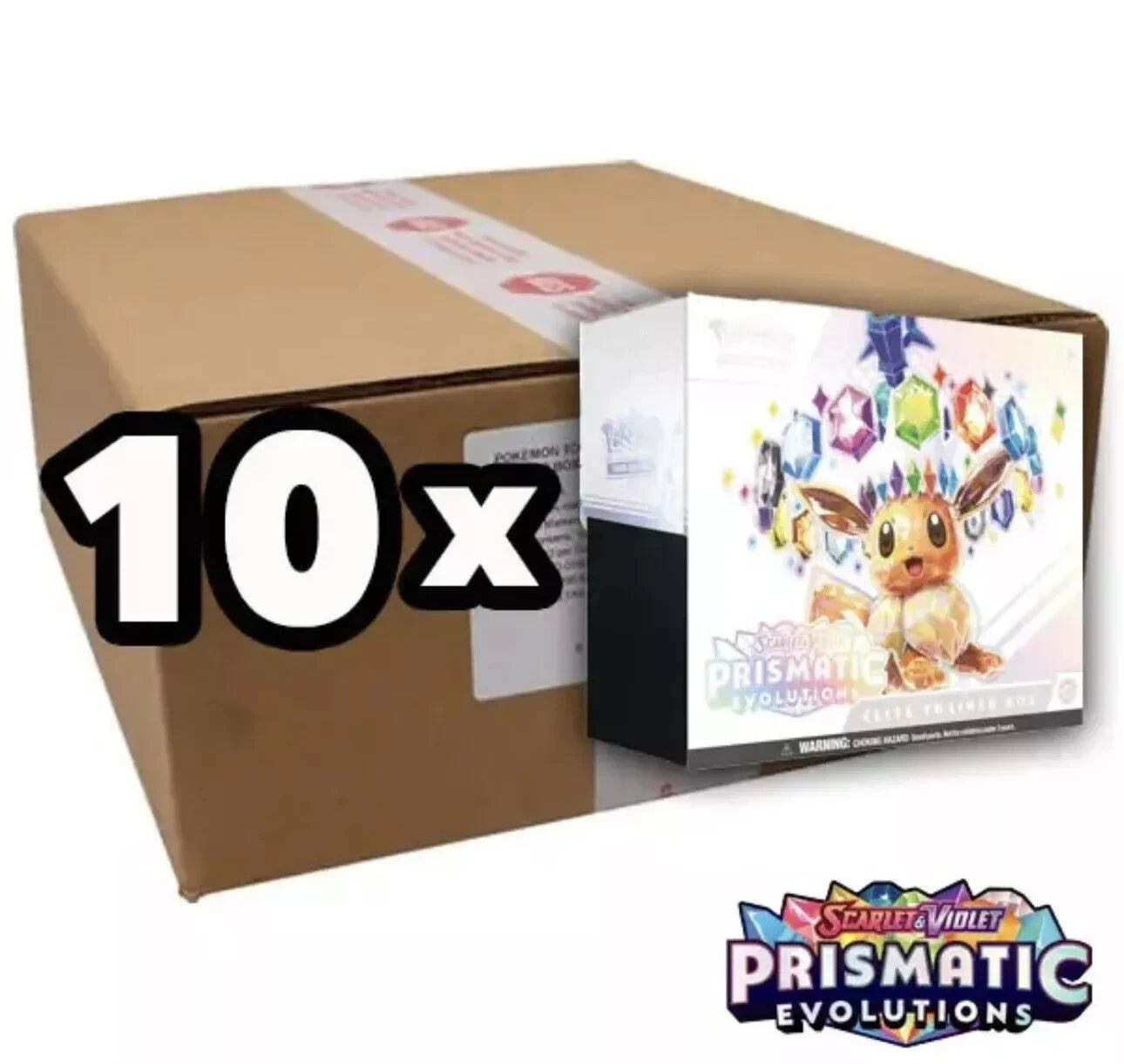 Pokémon TCG: Prismatic Evolutions 10 ETBs (Sealed Case)